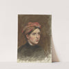 Portret van een jonge vrouw met een rode hoofddoek by Thérèse Schwartze