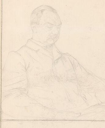 Portret van een zittende lezende heer