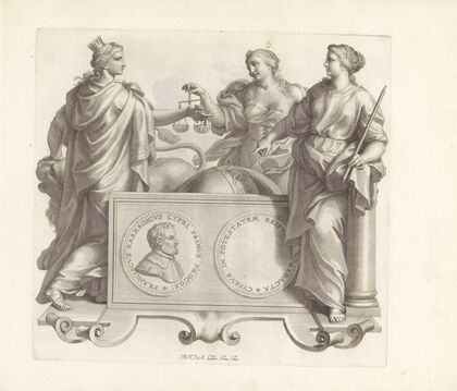 Portret van Francesco Barbarigo en de personificaties van onder meer Vrijgevigheid en Politiek (1673-1743)