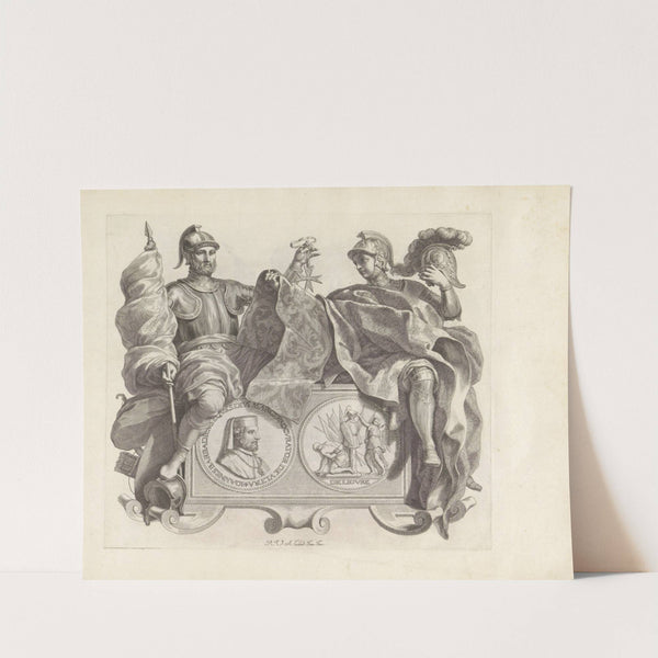 Portret van Giovanni Barbarigo en een geharnaste man en vrouw (1673-1743) by Robert van Audenaerde