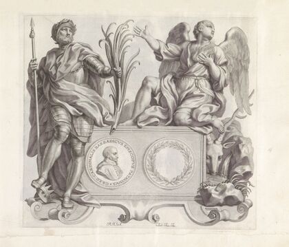 Portret van Gregorio Barbarigo en de personificatie Minachting voor de wereld en Verlangen tot God (1673-1743) — size preview