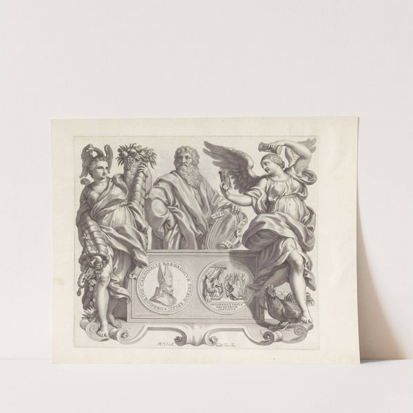 Portret van Gregorio Barbarigo en de personificaties Vrijgevigheid, Onderwijs en Bekommering (1673-1743) by Robert van Audenaerde