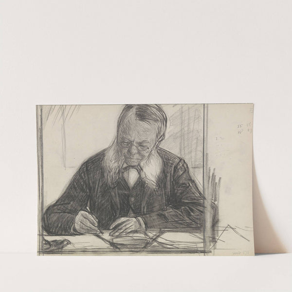 Portret van J.C. van Deventer, schrijvend by Jan Veth