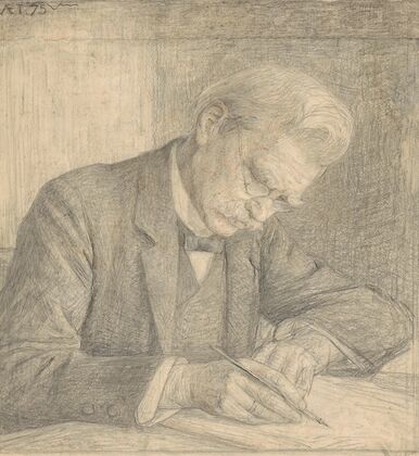 Portret van J. van der Vegt, schrijvend