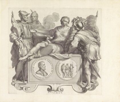 Portret van Marco Barbarigo en de Geest van het Romeinse volk (1673-1743)