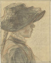 Portret van mejuffrouw A.C.E. Veth, zuster van de tekenaar