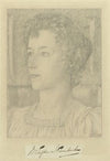 Portret van mejuffrouw M. Snijder van Wissenkerke met op de achtergrond een weide met bomen