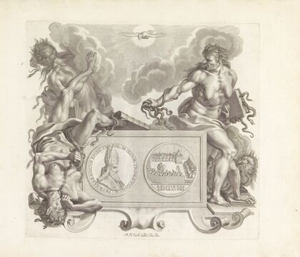 Portret van Pietro Barbarigo en de personificaties van Afgunst en Ketterij (1673-1743)