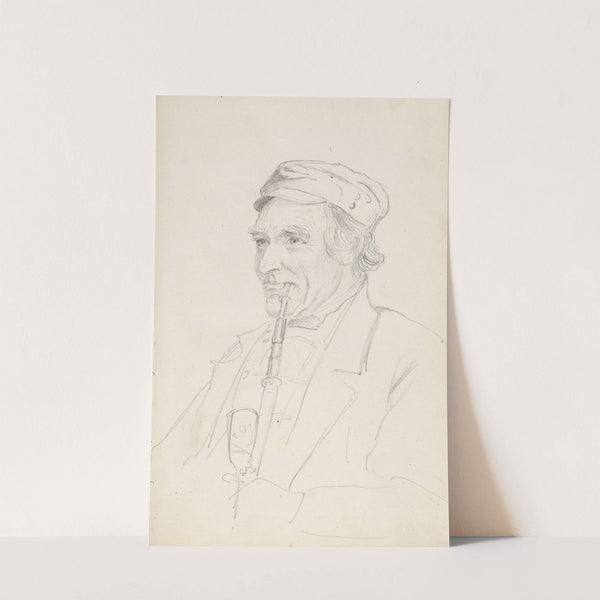 Portrett av mann med pipe (between 1844 - 1854) by Adolph Tidemand
