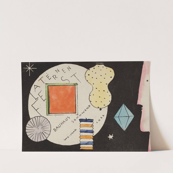 Postcard invitation to a lantern festival by Oskar Schlemmer