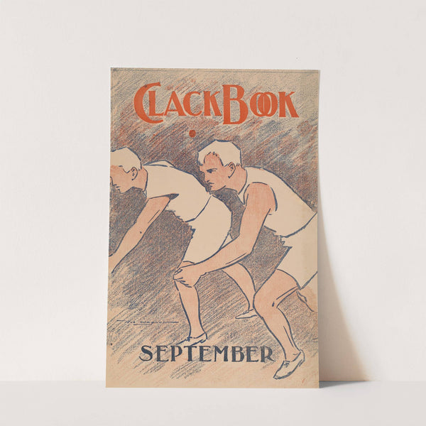 Poster shows two male athletes preparing to race by Robert Leicester Wagner