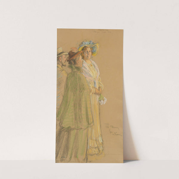 Postmaster Schrøder, Anna Ancher and Henny Brodersen by Peder Severin Krøyer
