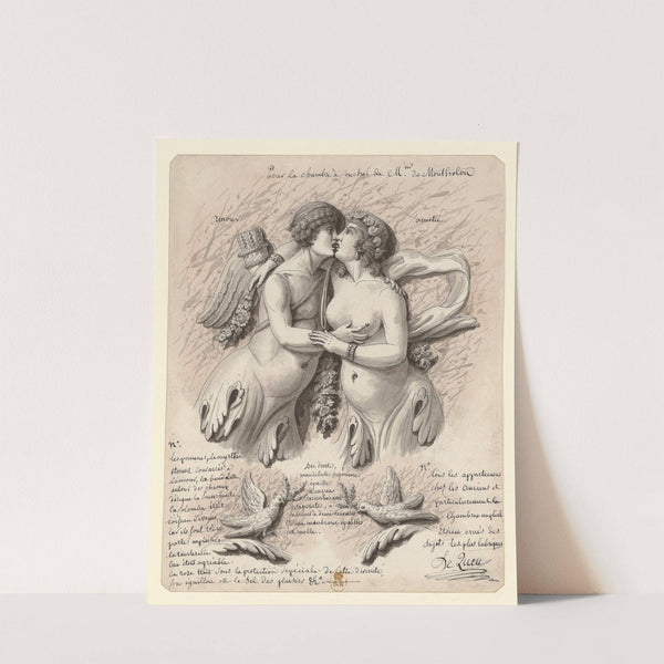 Pour la chambre à coucher de Mme de Montholon ; Amour ; Amitié (1786) by Jean Jacques Lequeu
