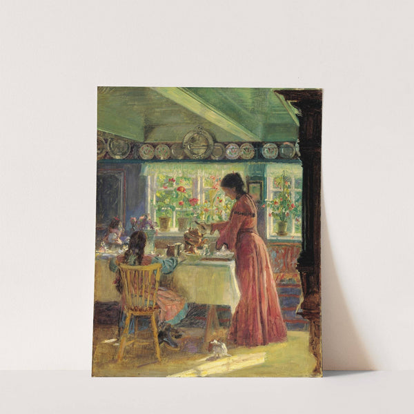 Pouring the morning coffee (1906) by Laurits Tuxen