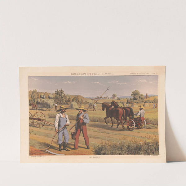 Prang’s aids for object teaching. Trades & occupations – Plate 9. Haymaking (1875) by Louis Prang & Co.