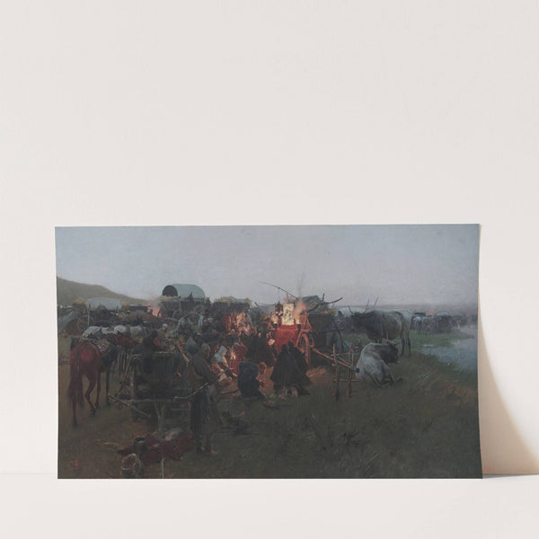 Prayer in the steppe (circa 1890) by Jozef Brandt