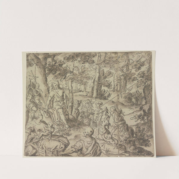 Predigt Johannes des Täufers im Wald by Martin Preyss