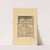Preface et Table (Preface and Table) (1920)