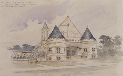 Preliminary study for an Armory Building for Shattuck School, Faribault, Minnesota