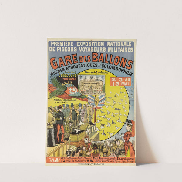 Premiere Exposition Nationale De Pigeons Voyageurs Militaires Gare Des Ballons (1890) by Imp. Charles Lévy