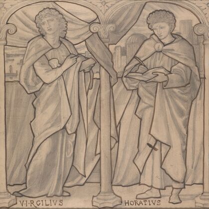 Preparatory Design for a Stained Glass Window, Virgil and Horace