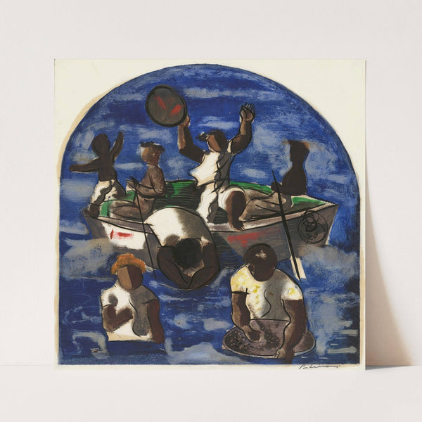 Preparatory drawing for &#8216;Mining for Gold&#8217; (1941) by Cândido Portinari