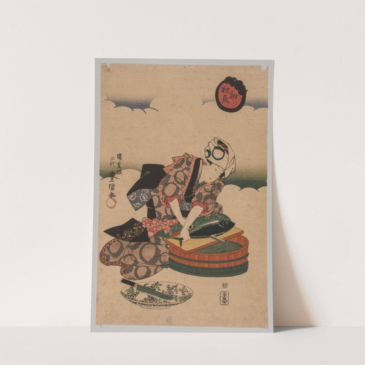 Preparing Bonita by Utagawa Kunisada (Toyokuni III)