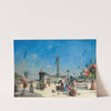 Preperation For 14 Juillet Celebrations, Place De La Bastille, Paris by Louis-Jules Dumoulin