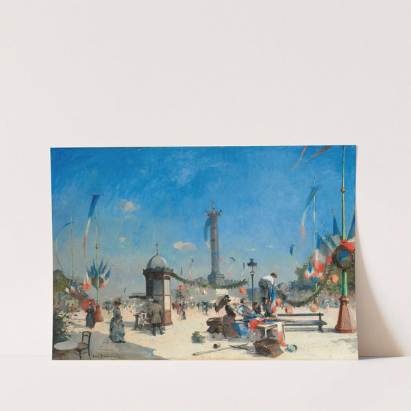 Preperation For 14 Juillet Celebrations, Place De La Bastille, Paris by Louis-Jules Dumoulin