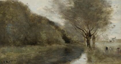 Près Gisors; Saulaie Et Rivière, Effet Du Matin
