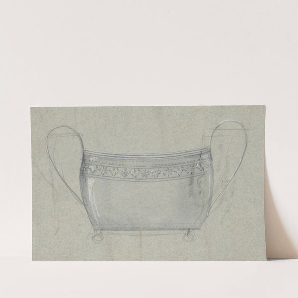 Presentation drawing (reworked) for a sugar bowl by George Christian Gebelein