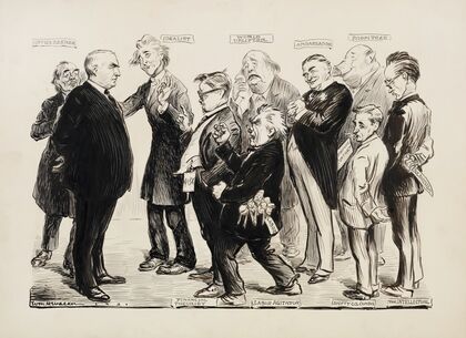 President Warren G. Harding is surrounded by a group of men (1921)