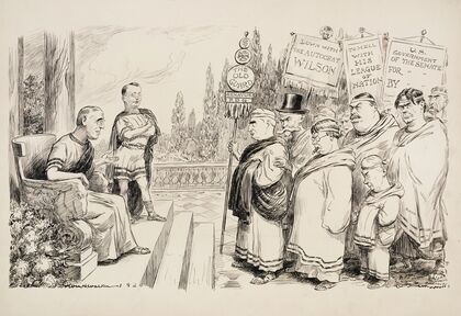 President Woodrow Wilson as a Roman leader (1920)