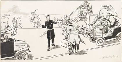 President Woodrow Wilson as a traffic cop (1913) — size preview