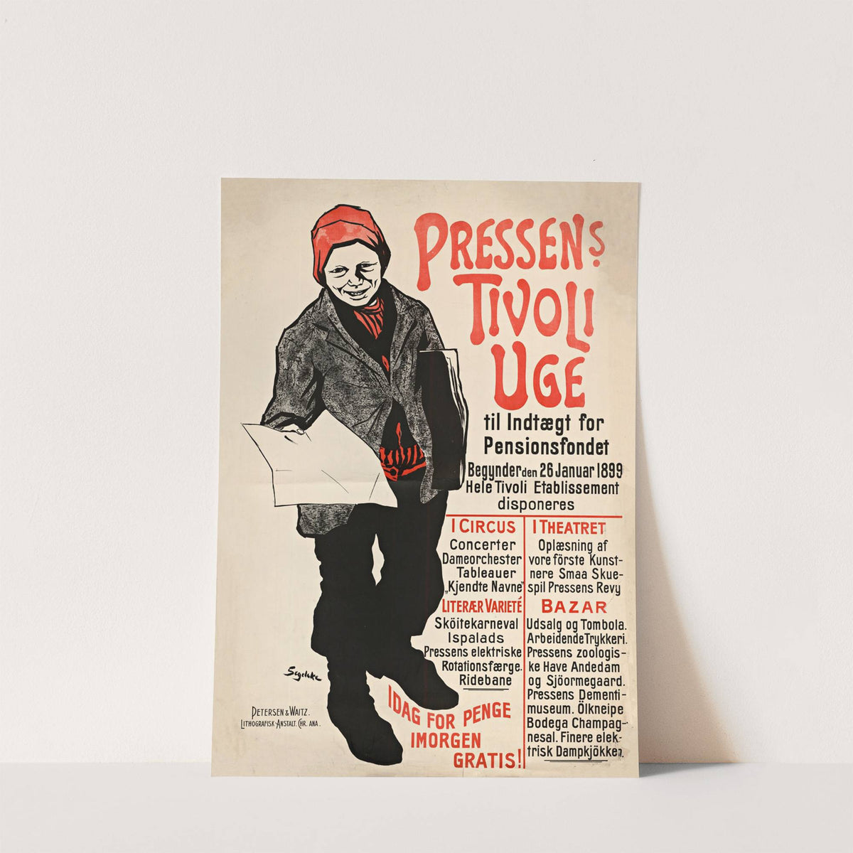 Pressens Tivoli Uge til Indtægt for Pensionsfondet begynder den 26. Januar 1899. Hele Tivoli Etablissement disponeres (1899) by Severin Heiberg Segelcke