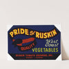 Pride of Ruskin Vegetable Label (1930-1950)
