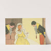 Princess Furball attends the royal festival adorned in her golden dress. by Margaret Evans Price