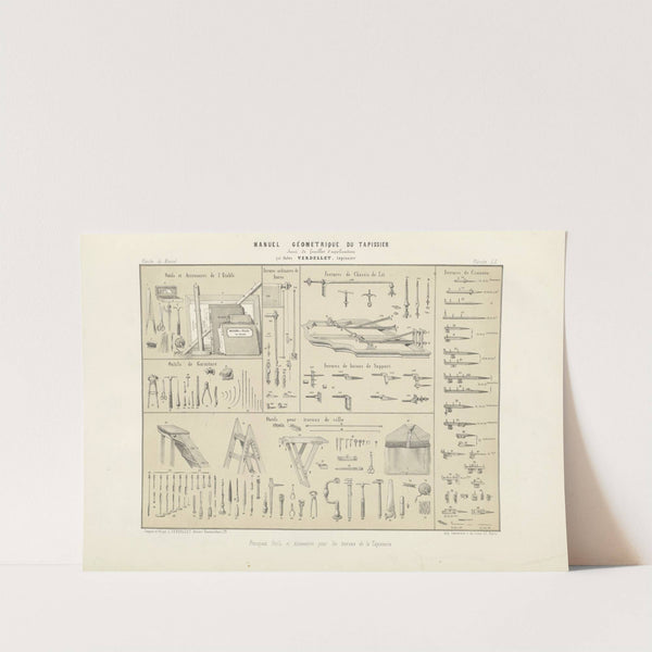 Principaux outils et accessoires pour les travaux de la tapisserie. (1859) by Jules Verdellet