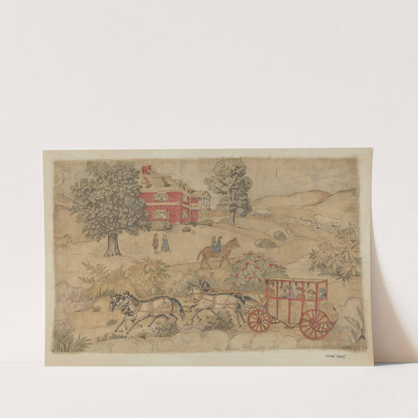 Printed Textile - Genre Scene by Michael Trekur