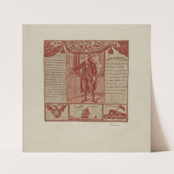 Printed Textile of George Washington by Joseph Lubrano
