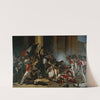 Prise du Louvre, le 29 juillet 1830; massacre des gardes suisses. by Jean-Louis Bezard
