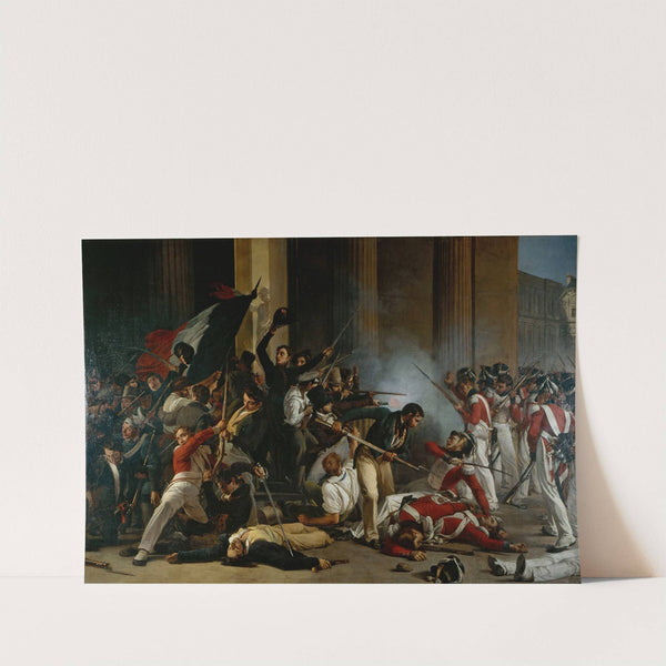 Prise du Louvre, le 29 juillet 1830; massacre des gardes suisses. by Jean-Louis Bezard