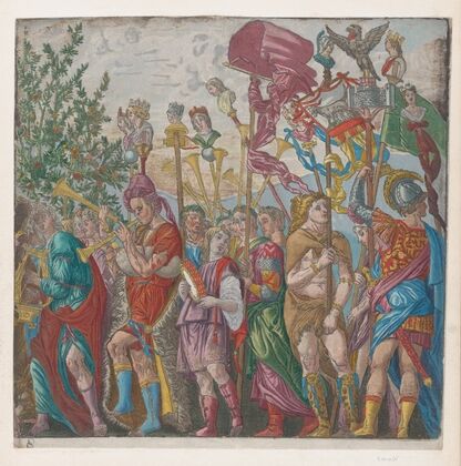 Procession of Musicians and others holding standards (1599)