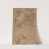 Profile Head of a Youth Looking to Upper Left, and Study of Clasped Hands by Giacomo Cavedone