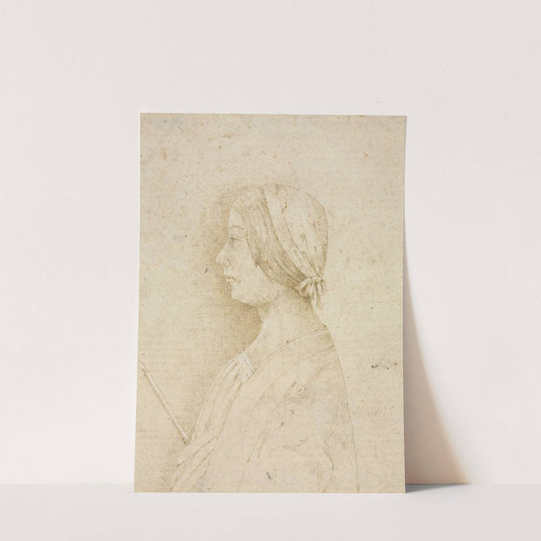 Profile of a Girl Holding a Candle by Anonymous