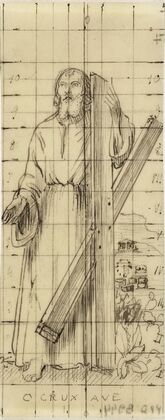 Projet de dessin de Saint André réalisé pour l’abbé Robineau Saint André devant un paysage (1939)