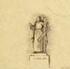 Projet de dessin de Saint André réalisé pour l’abbé Robineau Saint André sculpture sur un socle (1939)