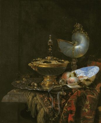 Pronk Still Life With Holbein Bowl, Nautilus Cup, Glass Goblet And Fruit Dish