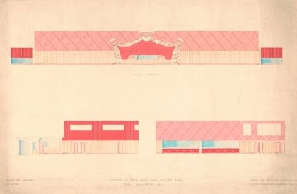 Proposed treatment for roller rink, Elizabeth, N.J.] [Wall elevations, royal scheme