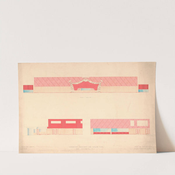 Proposed treatment for roller rink, Elizabeth, N.J.] [Wall elevations, royal scheme by Winold Reiss